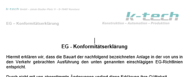 EG Konformitaetserklaerung